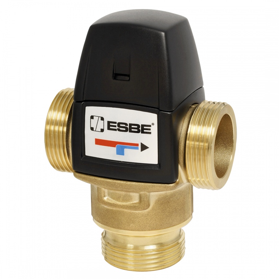 Термостатический смесительный клапан KVS 1.6  1" НР VTA 322 20-43°С для ГВС и т/п ESBE